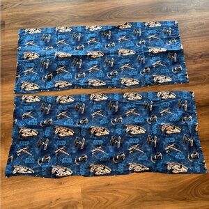 Star Wars design Blue Curtain valances (2) Like new.